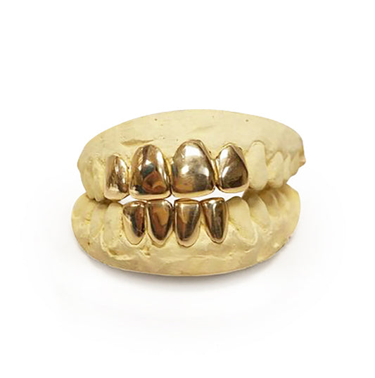 14k Solid Gold grillz 4 Top & 4 Bottom - GrillzGodz