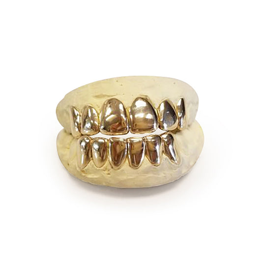 14k Solid Gold grillz 6 Top & 6 Bottom teeth - GrillzGodz