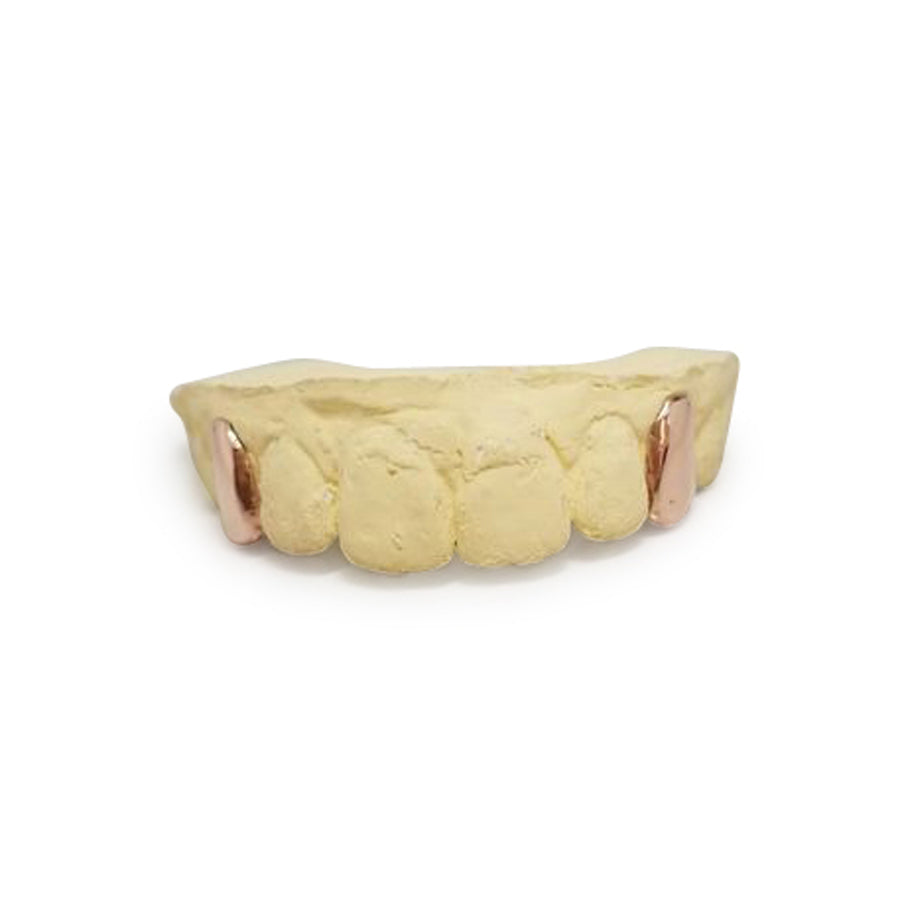 14k Solid Gold grillz choice of 2 top or 2 Bottom Teeth - GrillzGodz