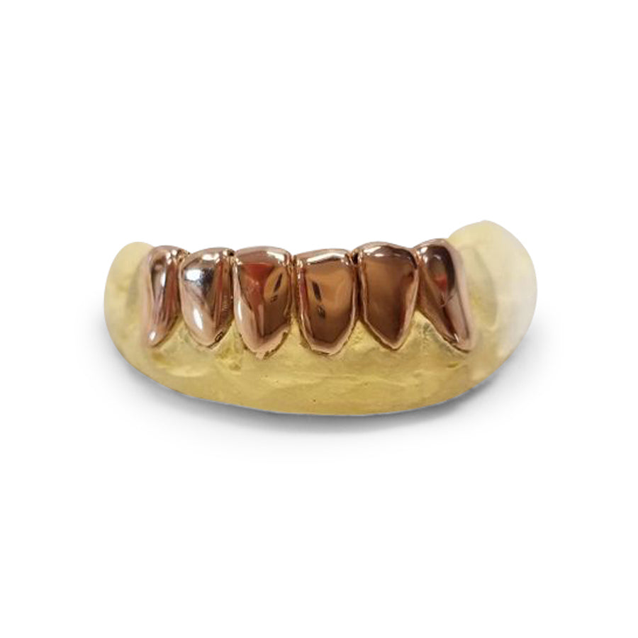 14k Solid Gold grillz choice of 6 top or 6 Bottom - GrillzGodz