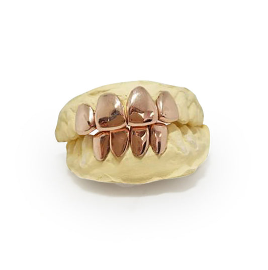 14k Solid Gold grillz 4 Top & 4 Bottom Teeth - GrillzGodz